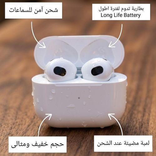 Wireless Bluetooth Pro 3 - Semi-Original Earbuds with Wireless Charging Case, Noise Cancelling, Compatible with iPhone, Android, and All Phones, White, In-Ear (Pro 3)