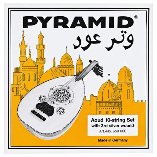 650000 Premium Arabic Oud String Set Egyptian Lute Aoud Oud Strings German Made - Orange Label - with Silver Wound 3rd String Replacement Spare Accessory Part - 10 Strings