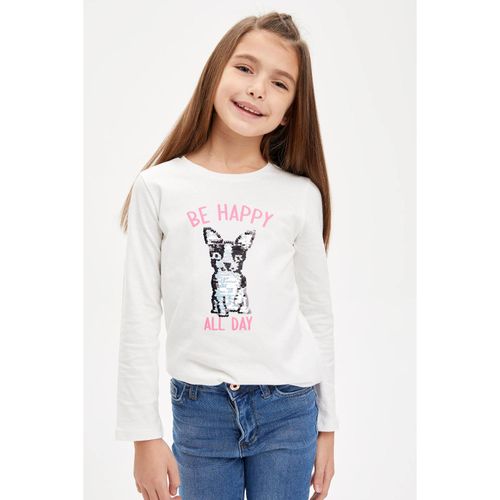 Girl Regular Fit Long Sleeve T-Shirt - Ecru
