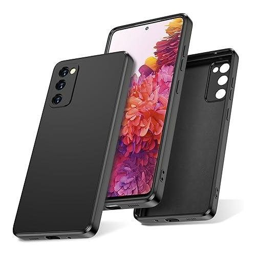 Samsung Galaxy S20 FE S20 FE 5G Case, Soft-Touch Silicone Phone Case, Shockproof, DustProof, Antiskid Full Body Armour Phone Cover with Microfiber Lining for samsung S20 FE S20 FE 5G,Black