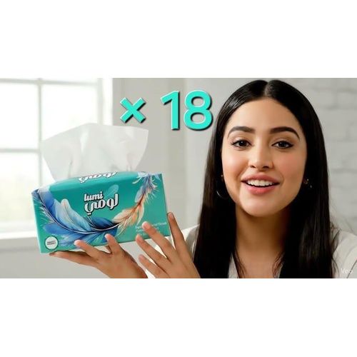 مناديل بيضاء - 550 منديل - 3 طبقات - 18 عبوة