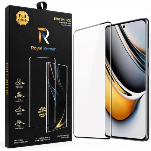 Royal Edge Full Glue Tempered Glass Screen Protector Support Fingerprint Compatible With Oppo Reno 12