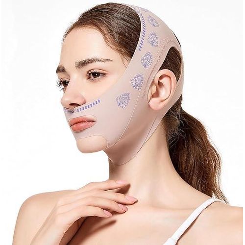 V Line lifting Mask Strap: Reusable V Line lifting Mask - Face Lift Belt for Women (Pink)