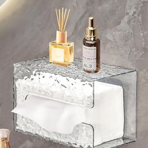 Acrylic Tissue Box - Elegant Two-Tier Clear Paper Towel Holder, Versatile Design for