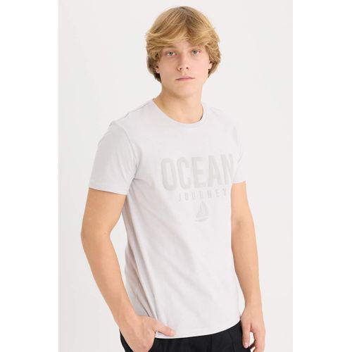 Slim Fit Crew Neck Printed Short Sleeve T-Shirt