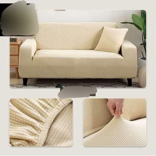 غطاء أريكة ليكرا مستورد بلون أوف وايت