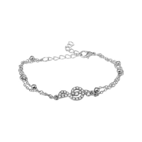 Stainless Steel Bracelet with Music Tone Pendent for Women - Silver