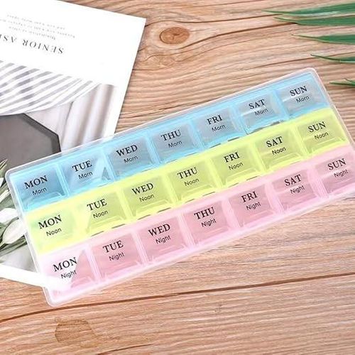 3-Week Pill Organizer with Clear Divides – High-Quality Portable Medicine Box – Suitable for the Elderly and Daily Dosing