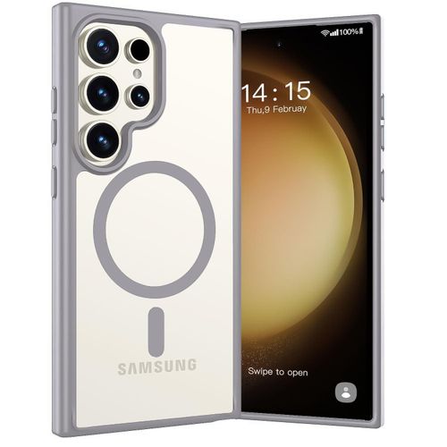 Clear TPU Case for Samsung Galaxy S24 Ultra, Compatible with MagSafe accessories, Camera protection, Shock-absorbing protection - Titanium