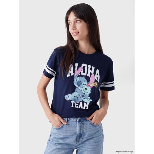 Stitch Printed 100% Cotton Women's T-Shirt