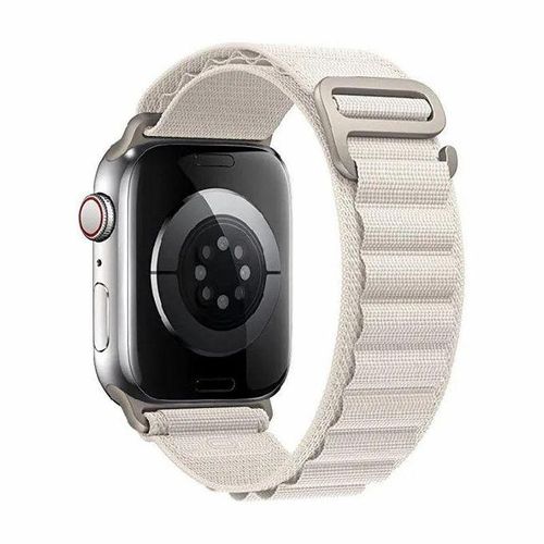 For Apple Watch Series 8 (45mm) & Apple Watch Ultra (49mm) Nylon Sport Replacement Strap Bands With Adjustable Closure - Off-White