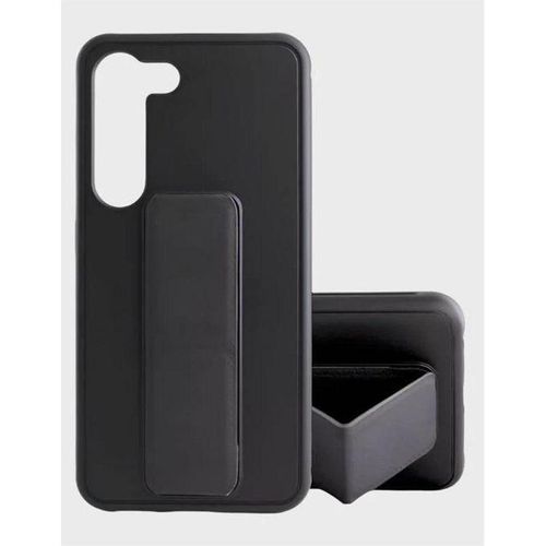 Ultra-protective Soft Silicone Back Case with Horizontal and Vertical Shockproof Holder for Infinix Hot 60 / Infinix Hot 60i 4G - BLACK