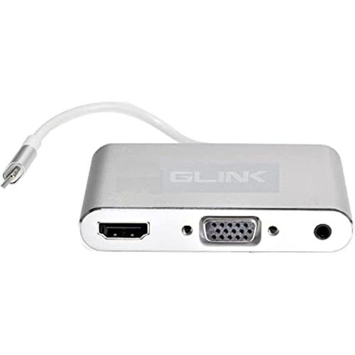 Lightning Male to HDMI and VGA Female Adapter for iPhone GL010 Silver