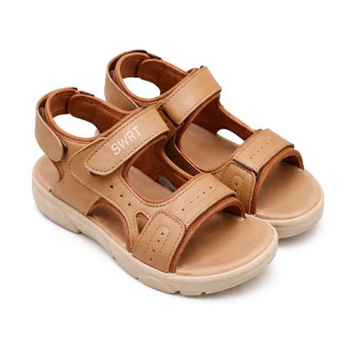 Kids Genuine Leather Sandals Comfortable Cushioned Sole Adjustable Straps