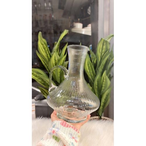 Jenny Glass Drinking Pitcher with Handle, 2 Liter Capacity, Decorative Design