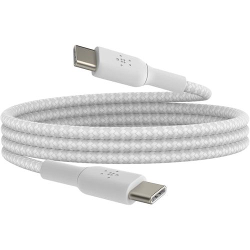 Braided USB-C to USB-C Cable (USB Type-C Fast Charge Cable for Samsung, Pixel, iPad Pro and More) - 1m,White