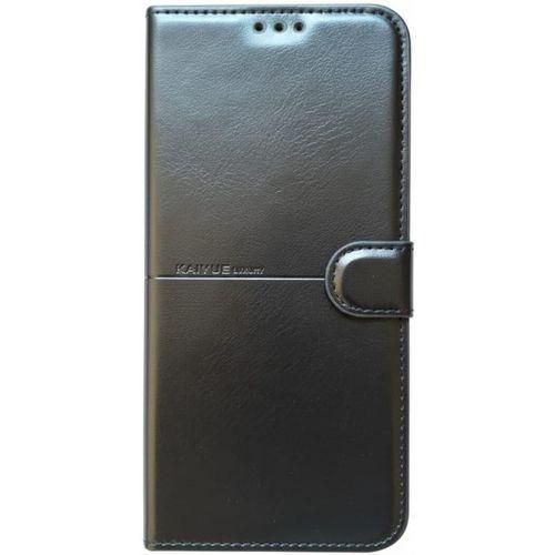 Full leather flip cover - front and back leather case compatible with Xiaomi Redmi Note 9 - Black
