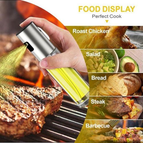 Premium Olive Oil Sprayer for Cooking, 1 Pack Food-grade Olive Oil Spray Bottle with 304 Stainless Steel, 100ml Olive Oil Mister Spray Bottle for Cooking, Perfect for Salad, BBQ, Baking