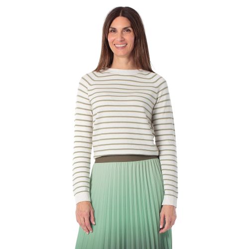 Striped cotton knit sweater
