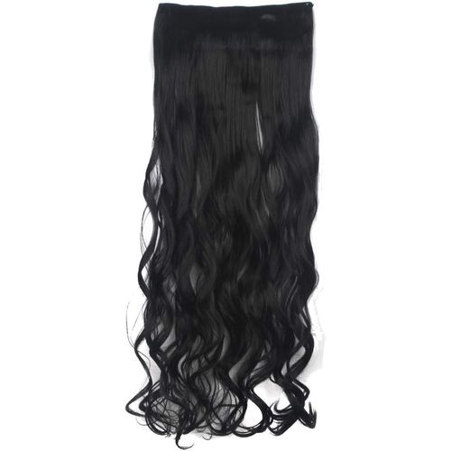 Long Wavy Synthetic Hair Extension In Black Color
