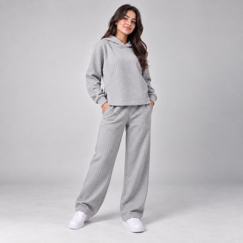 Girls’ Winter Waffle Hoodie & Pants Set