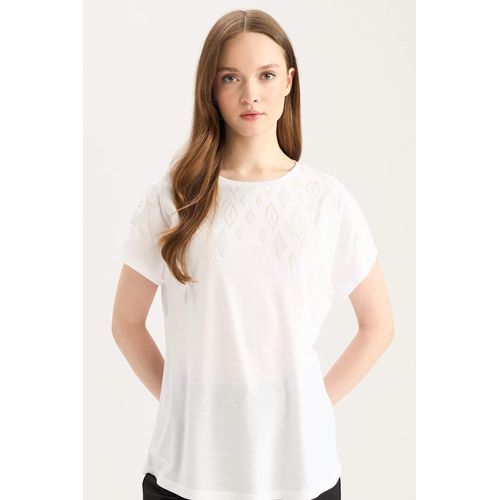 Women's Crew Neck Basic Short Sleeve White T-Shirt