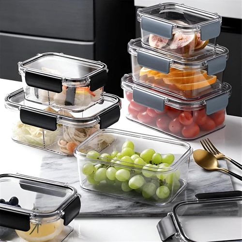 Acrylic Containers - Elegant 3-Piece Food Storage Set with Leakproof Covers, Break-Resistant Material in Varying Sizes, Designed for Secure and Spill-Free Food Storage
