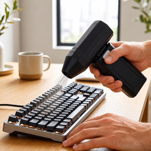 Rechargeable Cordless Electric Air Duster with 6000mAh Battery, USB-C Charging & Protective Carry Case – Portable Dust Blower for Car, Keyboard, PC, Electronics & Home