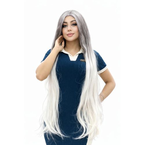 Thermal fiber wig, one meter long, washable and blow-dried