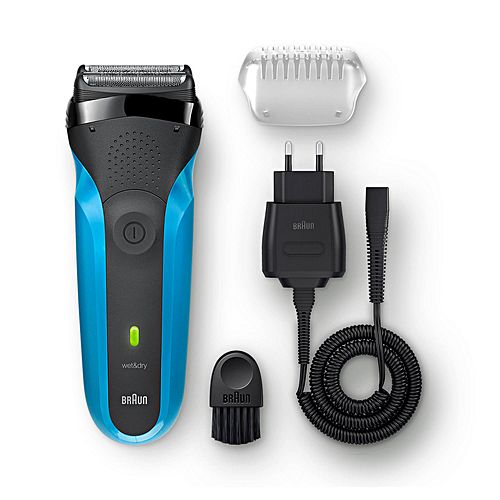 Braun 3 310s Wet & Dry Electric Rechargeable Shaver For Men - Blue 