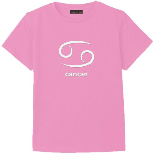 pink cotton t-shirt Cancer Zodiac white