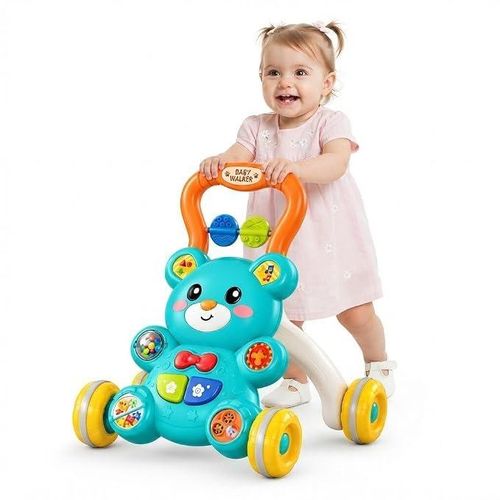 Baby Walker 2-in-1 Bear-Shaped Activity Center with Toys