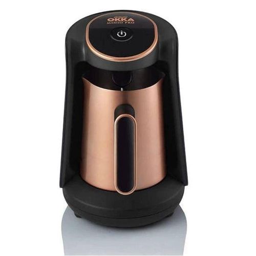 Minio Pro Coffee Machine - Gold - 4 Cups Capacity - LED & Audio Alerts - 480 Watt - Overflow Prevention - Fast Coffee Cooking 80 Seconds - OK0010