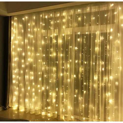 LED String Lights for Window Curtain and Wall with White Curtain (3M, 304 White Ramadan Decoration)