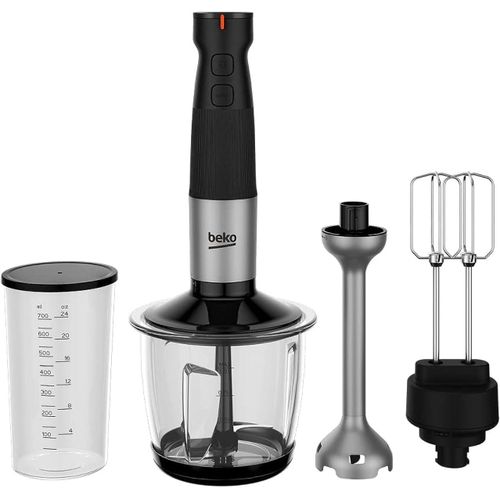 hand blender hba 81762 bx, 750 w motor power, variable speed setting, turbo function, stainless steel chopping blades. glass chopper bowl 1l, double beater, stainless steel