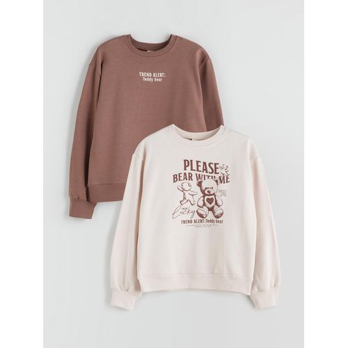 Crew Neck Girl's Sweatshirt 2 Pack