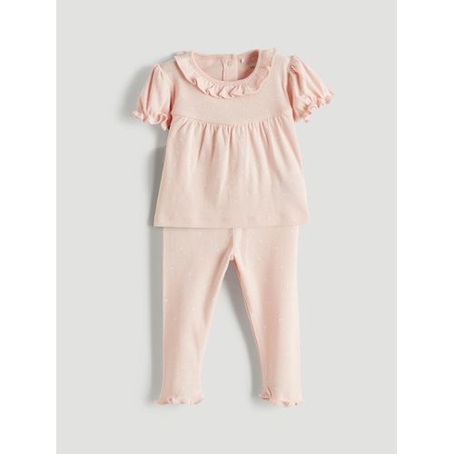 Baby Girl Ruffle Blouse And Leggings Set