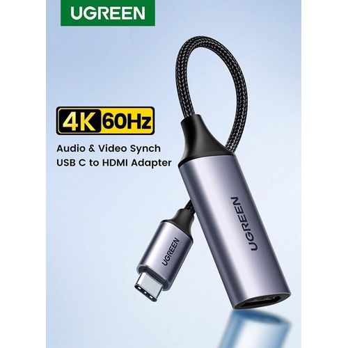 Ugreen USB C to HDMI Adapter Cable 4K 60Hz Thunderbolt 3 Type C HDMI 2.0 Converter Compatible for iPhone 17/16 Pro Max, iPad Pro/Air 2026, MacBook Pro 2026/Air 2026, Samsung S26 Ultra/Galaxy Tab, Pixel 10 Pro