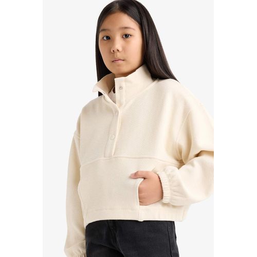 سترة نصف سوستة بمقاس واسع للبنات