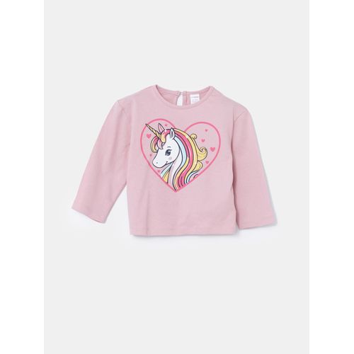 Crew Neck Printed Girls T-Shirt