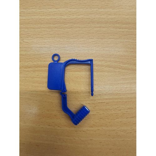 Plastic Security Lock Self-Locking Tamper Proof Blue, (Crush Lock, 5 Count)