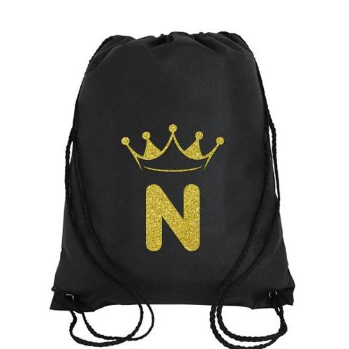 Back bag black High quality 100% lines handbag white distinctive design and shapes, multi-use (travel/lecture/club/work), letter N gold crown