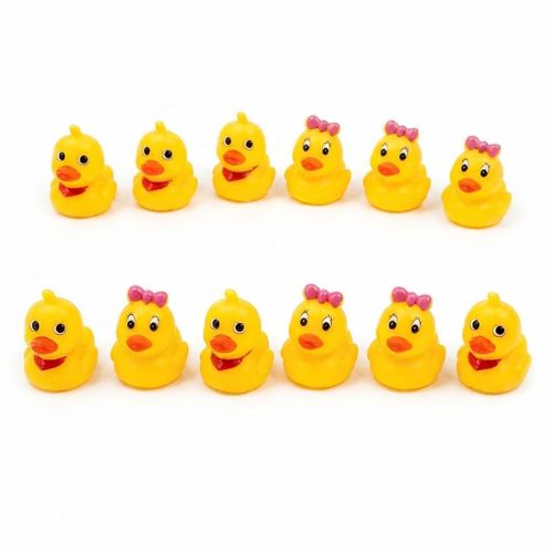 12 colorful mini duck toys with cute, playful designs, perfect for kids’ bath time, water activities, and everyday play. Bright colors and fun shapes add extra joy and entertainment.