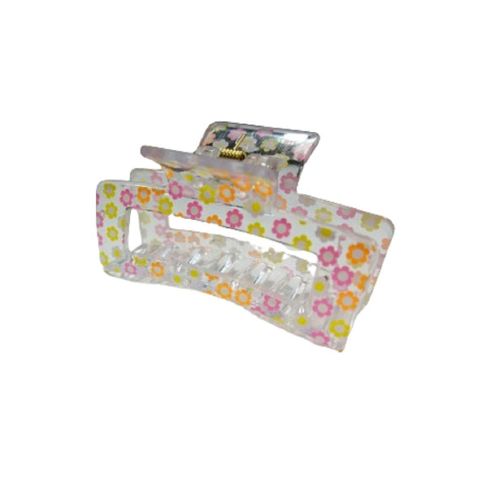 Acrylic Floral Print Hair Claw Clip