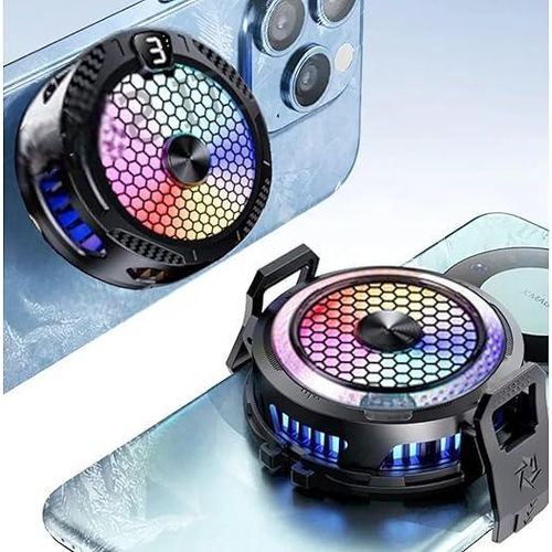 Mobile phone temperture Cooler, For Gamers, Drivers, 2 in 1, Works With Magsafe, 5 minutes to Freeze, Type-c cable, all day use, free Pupg fingers and free 2 Trigger Clips cooling, 1 Pack