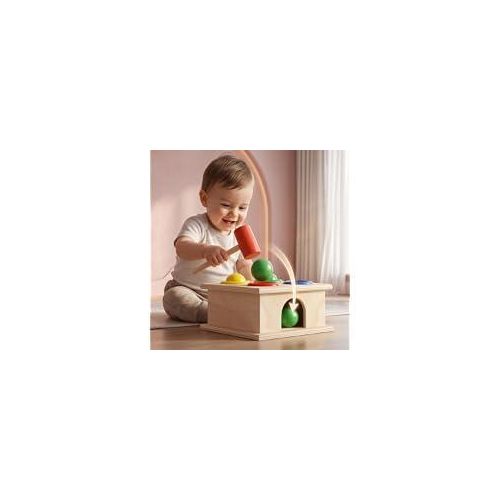 Wooden Hammer Case Toy Knock Pounding Bench for Kids, Developing Fine Motor and Dexterity Skills, Early Educational Activity Hammer Case Toys for 2 3 4 5 Year Old Boys Girls