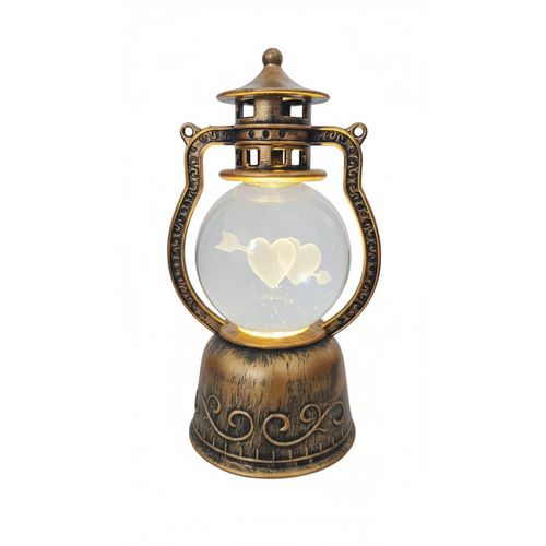 Ramadan lantern and 3D night light, with a modern design and crystal ball, equipped with a USB port, suitable for home and office, as a decorative piece, and a birthday gift for adults.