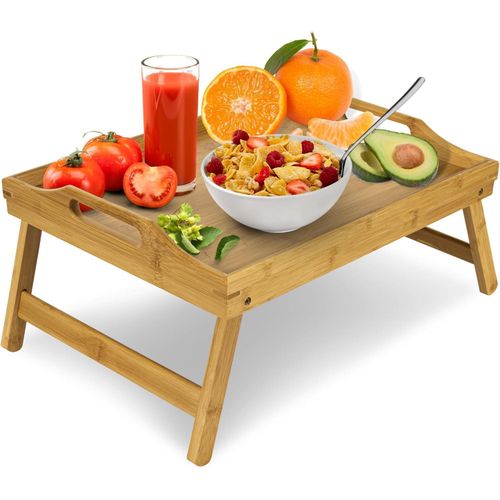 Bamboo Bed Tray Table with Foldable Legs, Multipurpose Laptray & Breakfast in Bed Tray for Sofa & Laptop Stand
