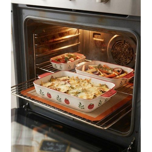 Set of 3 heat-resistant porcelain baking dishes., Perfect for pasta, béchamel, cakes, and hosting gatherings, .nin