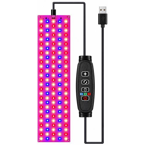 USB 5V Full Spectrum LED Grow Light for Indoor Plants,135 LEDs, 3/9/12H Timer, 9-Level Dimmable, 3 Lighting Modes, Under Cabinet Grow Light for Herbs, Vegetables & Flowers